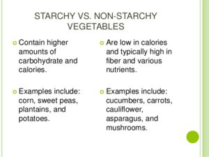 non-starchy v/s starchy vegetables