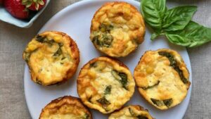 Corn Cheese and Basil Frittatas 