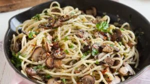 Mushroom Spaghetti Dinner: Diabetes Meal