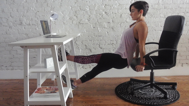 Deskside Bend Pose: yoga poses for office