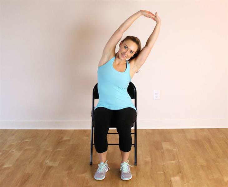 Seated Crescent Moon Pose: yoga poses for office
