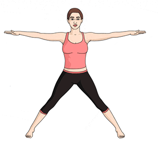 Virabhadrasana for corporate yoga