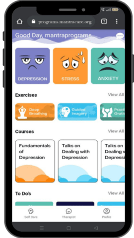 Online therapy app Therapymantra screenshots