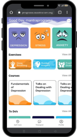 Online therapy app Therapymantra screenshots