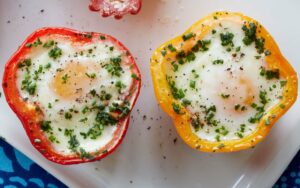 Baked Eggs In Bell Peppers
