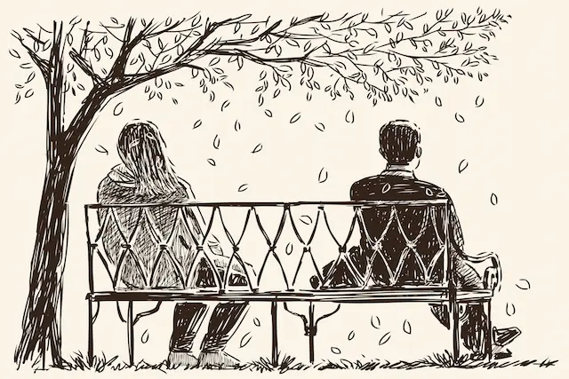 pair on the bench